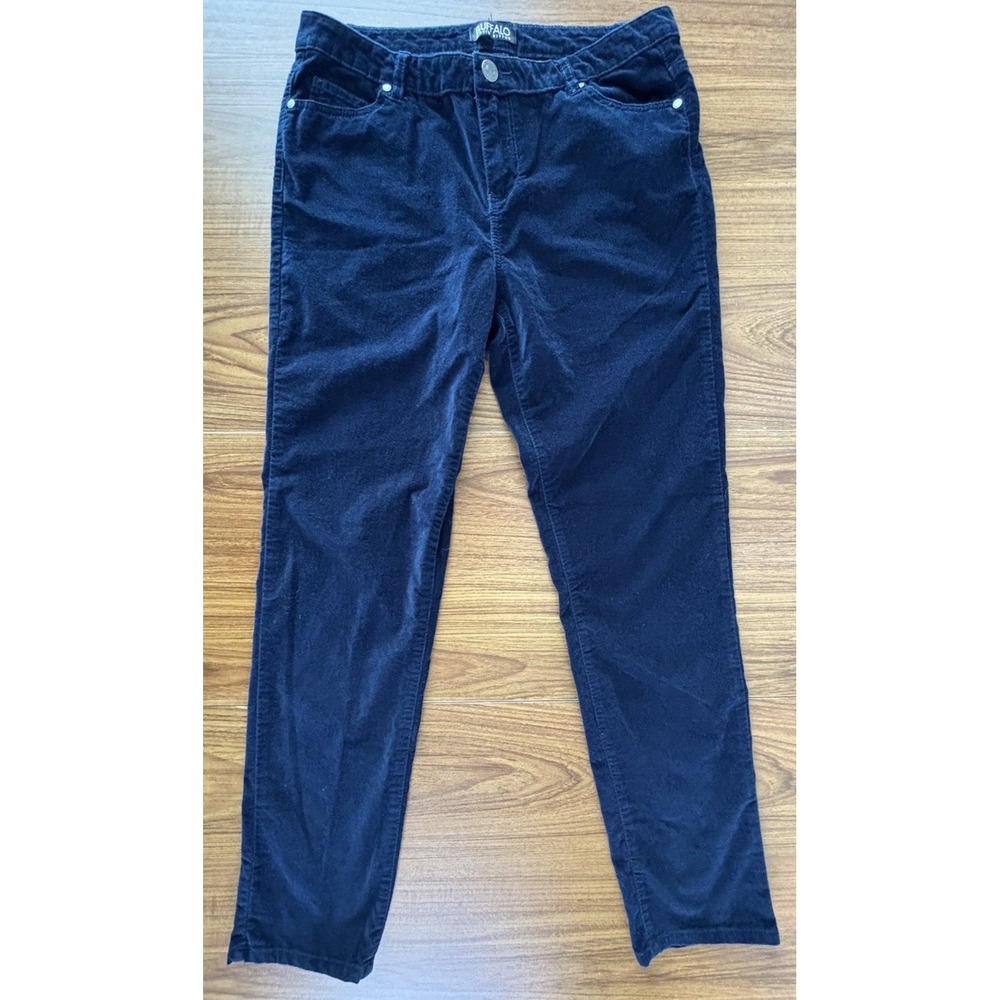 Buffalo David Bitton Womens Sz 12/32 Marvel Blue Mid Rise Velvet Stretch Skinny